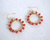 Tiny Sunburst coral wrapped hoop