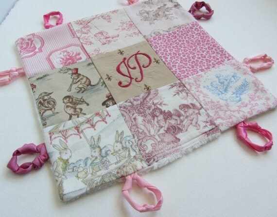 Custom Baby Girl Hand Embroidered  Lovey  by Dolce Dreams