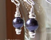 Pretty Purple Pearls. Swarovski Pearl and Sterling Silver Earrings. Bridal Party.