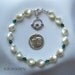 Aine. Swarovski Pearl Twist Bracelet. Emerald Crystal, Claddagh. Bridal.