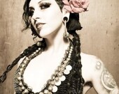 Custom Made,  Deluxe Professional Tribal Fusion Belly Dance Bra.