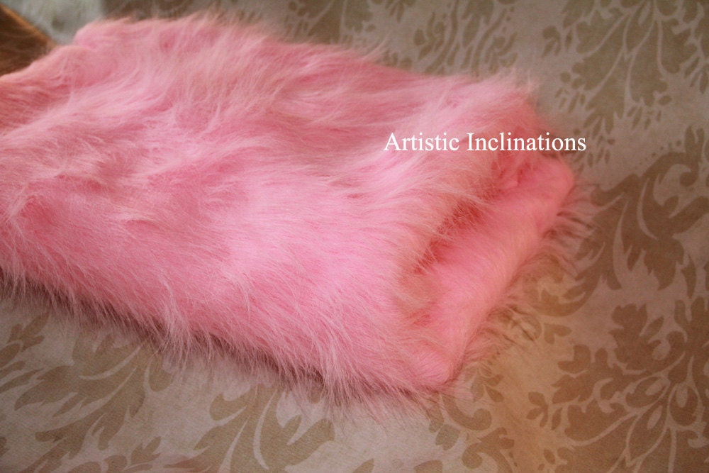 1 Yard of PINK LARGE Faux Fur Soft, Cozy and Cuddly Newborn Baby Photo Prop - Posing Prop - Girls Photography Prop