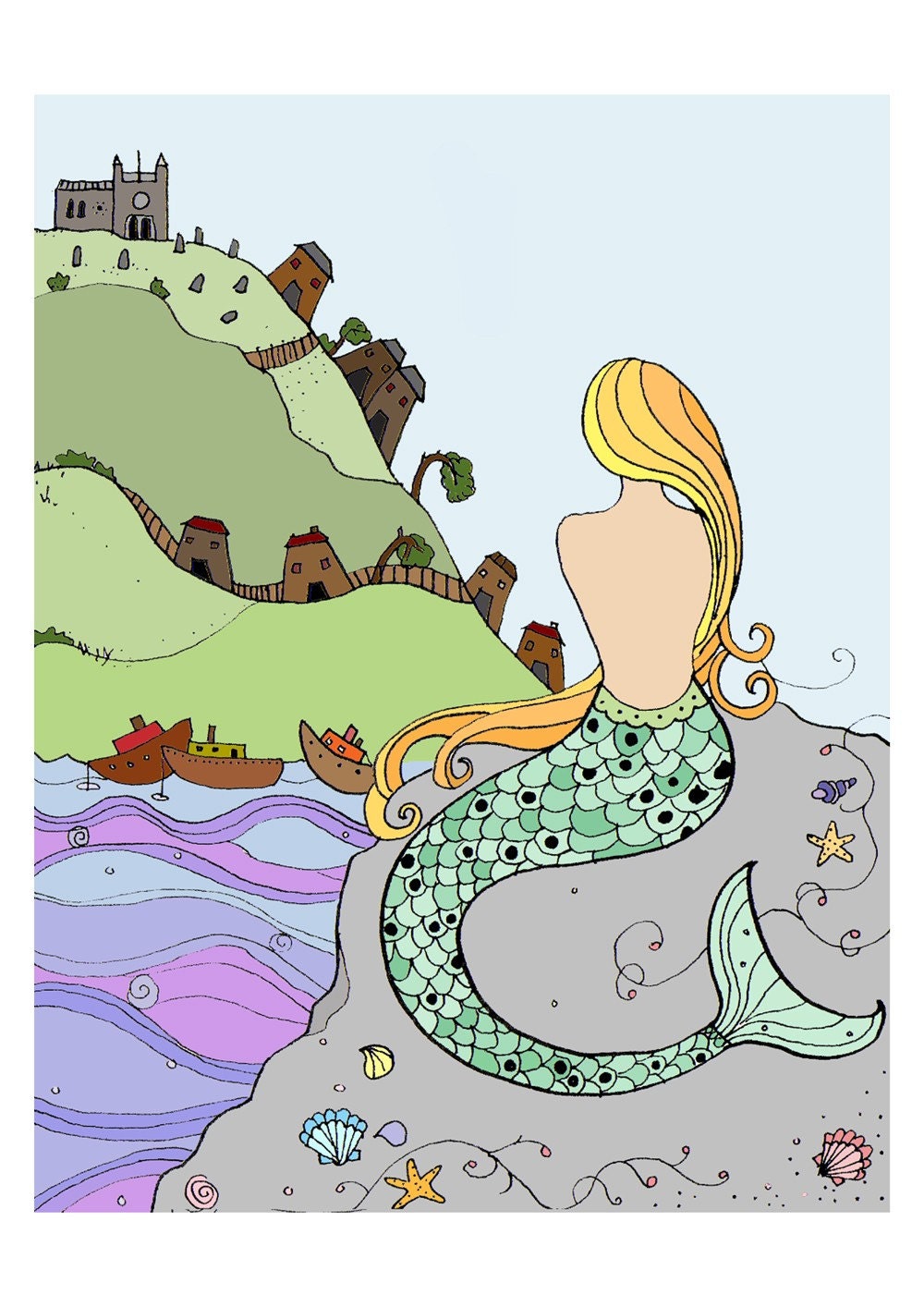 Mermaid of Zennor - print of my illustration