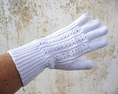 1930s handmade knitted open work gloves