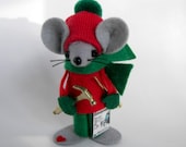 Handyman Mouse Christmas Ornament- felt  mice gifts for animal lovers or collectors