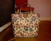 Vintage 60's tapestry Vegan basket style tote purse