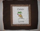 Handmade Custom Wall Hanging Quilt Baby Toddler Decor Monkey Tree Brown Cream OOAK
