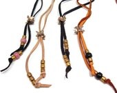 Snake Bone Southwestern leather Lariat necklace