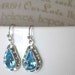 Something Blue Bridal Earrings, Glam Tear Drop, Swarovski Crystals