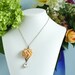 Statement Necklace, Flower Necklace, Beige Rose Necklace With a Beautiful Clear Vintage Crystal Jewel