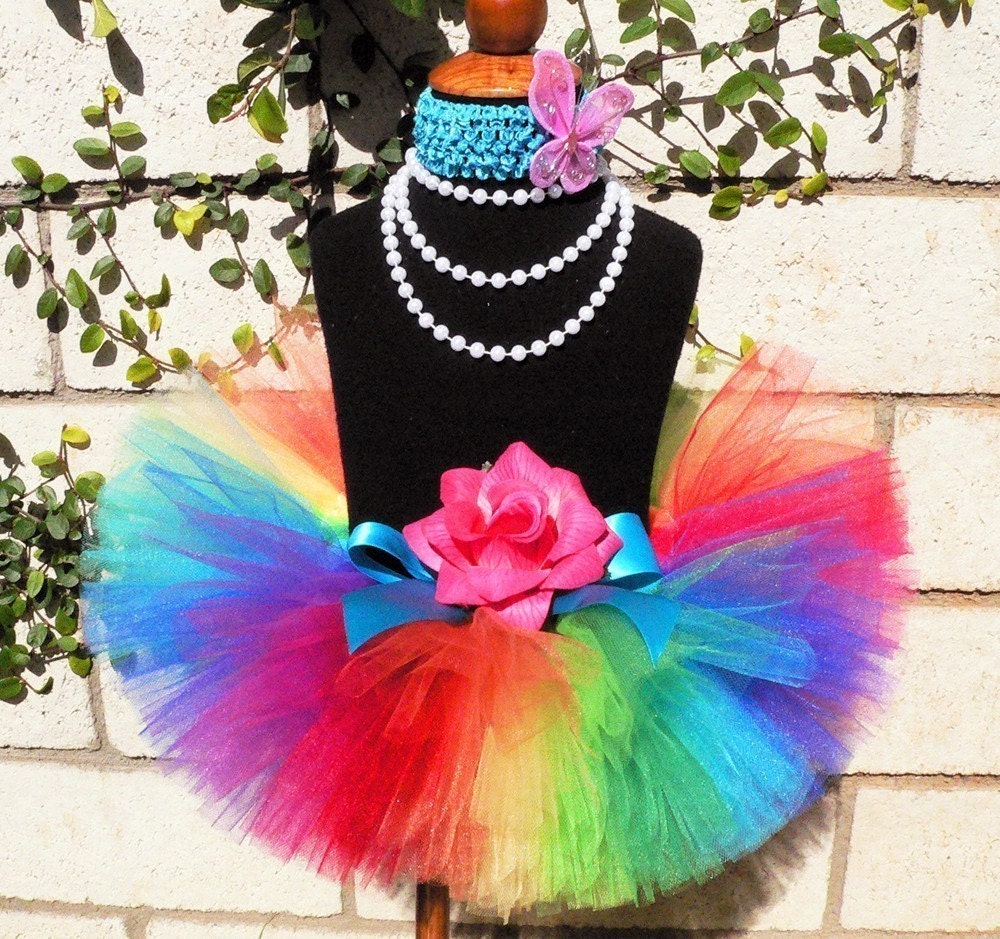 Baby Tutu Skirt - Dance Tutu - 1st Birthday Girl Tutu - Imagine- Rainbow Birthday Tutu - Sewn Infant Toddler Tutu - up to 24 mo - Photo Prop