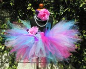 Birthday Tutu - blues purple pinks custom pixie tutu - BERRY BURST - custom sewn 11'' pixie tutu - Photo Prop Tutu for Girls
