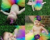 Rainbow Tutu - Brilliant - Custom Sewn 8" Tutu - size Newborn up to 5T