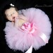 Pink Tutu - Baby Tutu - Pink Baby Tutu - Custom Sewn 6'' Infant Toddler Tutu and Headband Set - Lovey Dovey - newborn to 24 months
