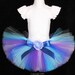 Birthday Tutu Skirt for Baby, Toddler, Girls - Blue Purple Tutu - Morning Glory - Custom SEWN 8" Tutu - sizes newborn up to 5T