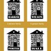 Personalized Family Name Print - 8x10 Black House - FREE SHIPPING (WORLDWIDE)