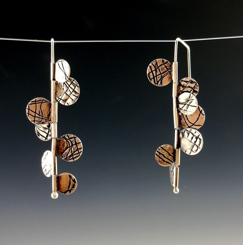 fringe hinge kinetic earrings sterling silver
