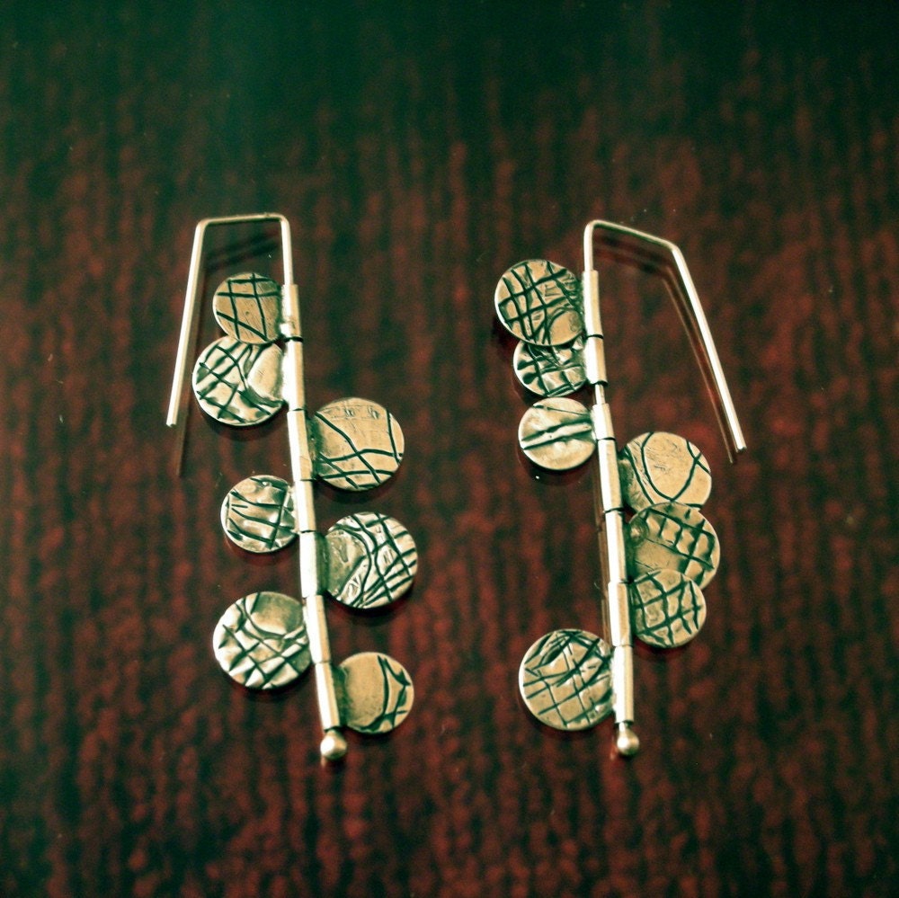 fringe hinge kinetic earrings sterling silver