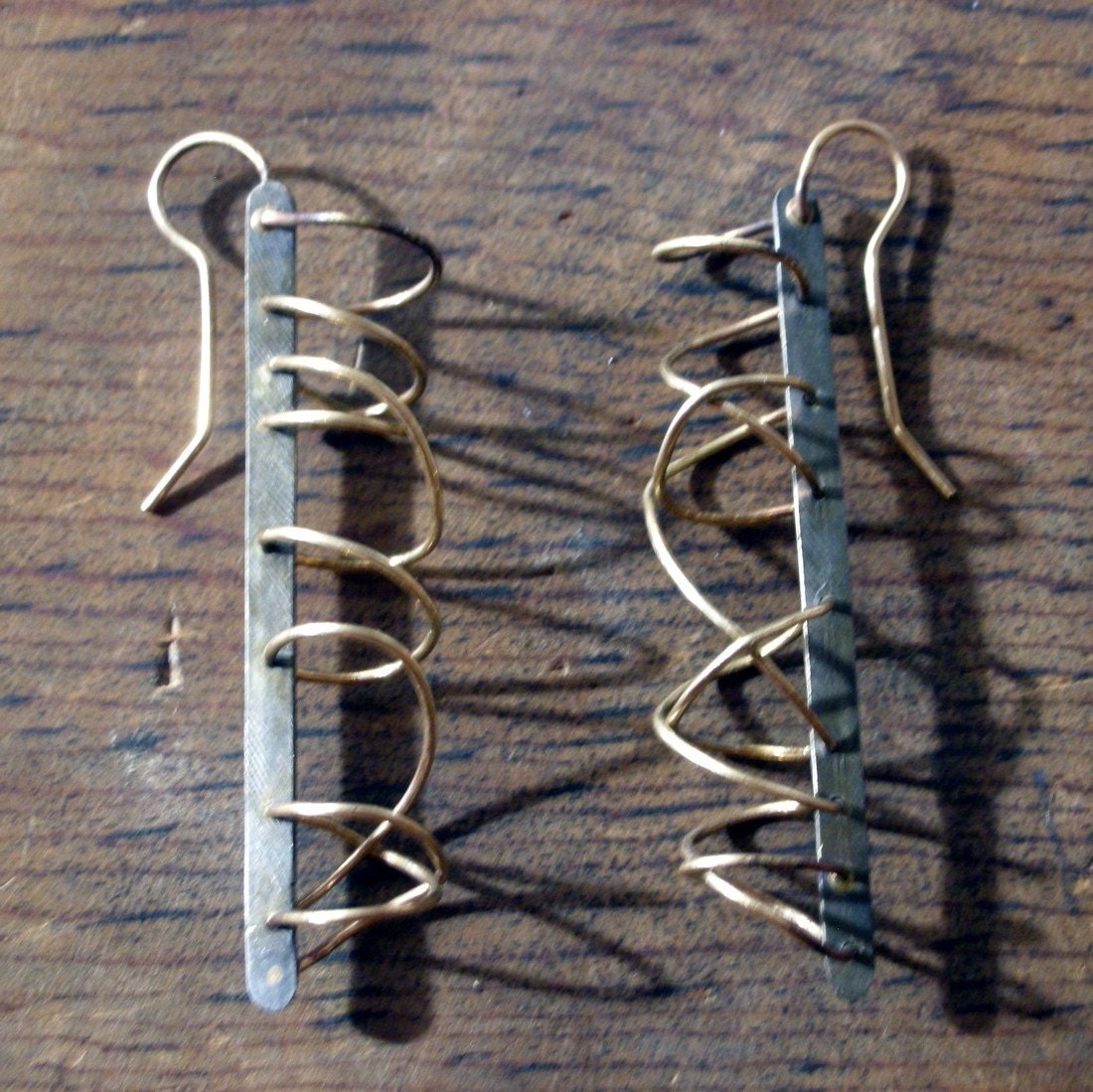 recycled street sweeper scribbles earrings
