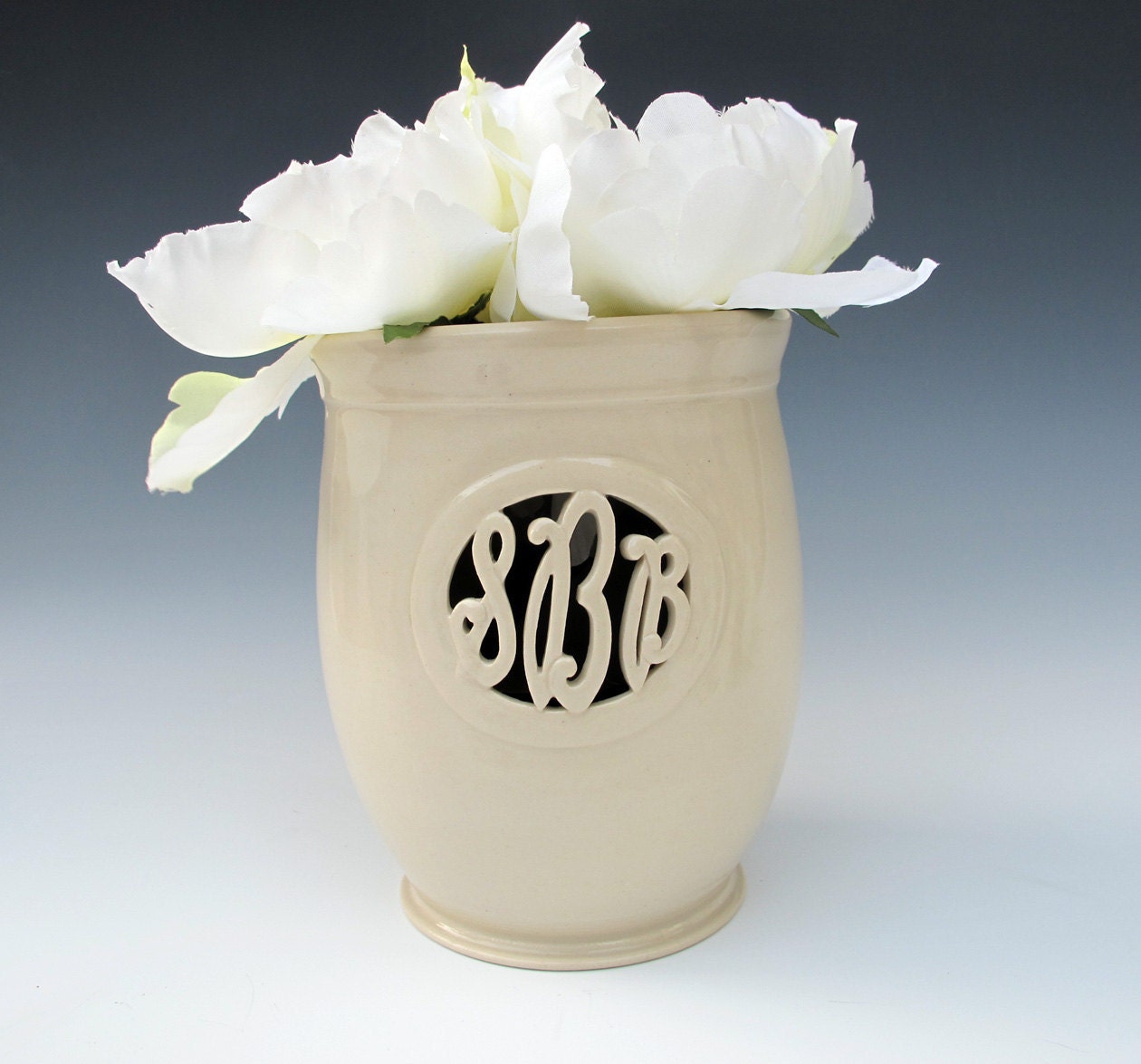 INFO ON .... Small Cursive Monogram Vase - Made to Order for a couple or inidividual