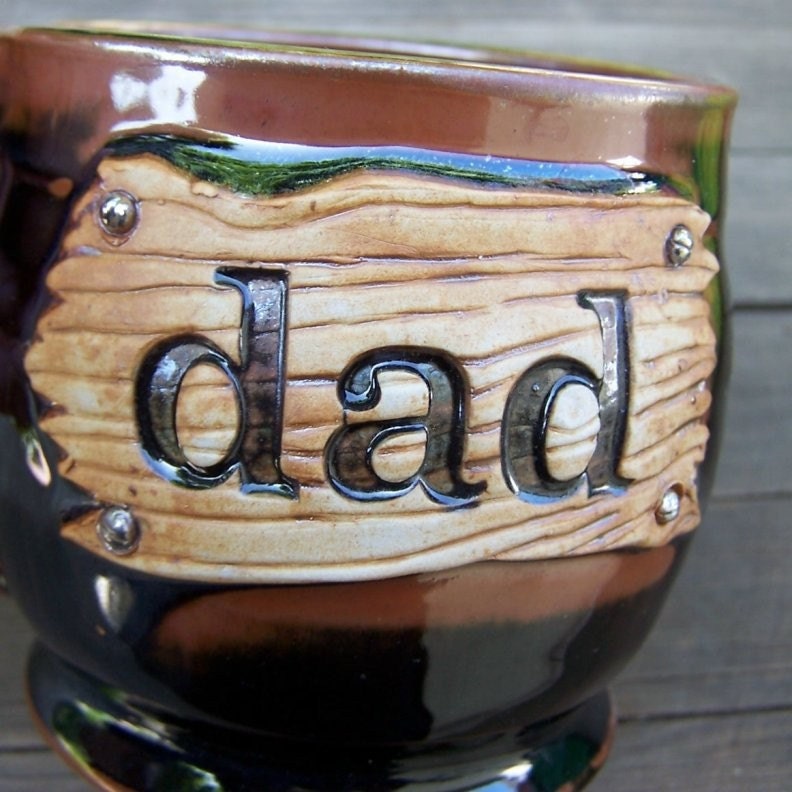 Dad Mug - Wood and Screws in Hand thrown Ceramic