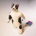 Cat pulling a toy car - hand sculpted ceramic figurine