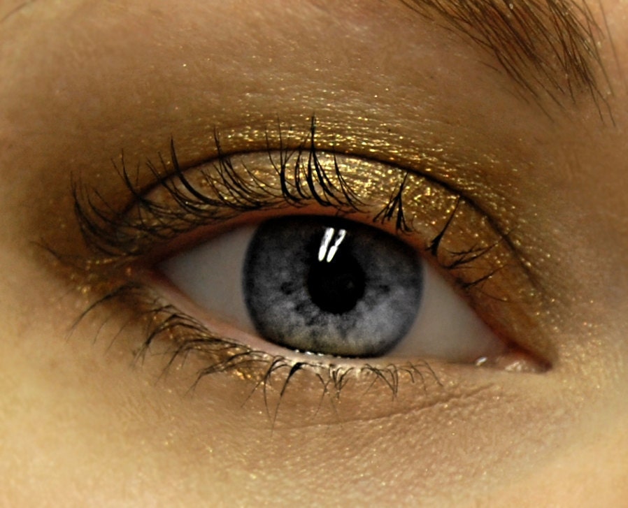 Chocolate Gold Eyeshadow - AZTEC GOLD Mineral Eye Shadow MINI - Chocolate & Gold Sparkly Eyeshadow - 3 gram Jar