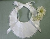 Christening Baptism Monogrammed Baby Bib - An Heirloom Gift