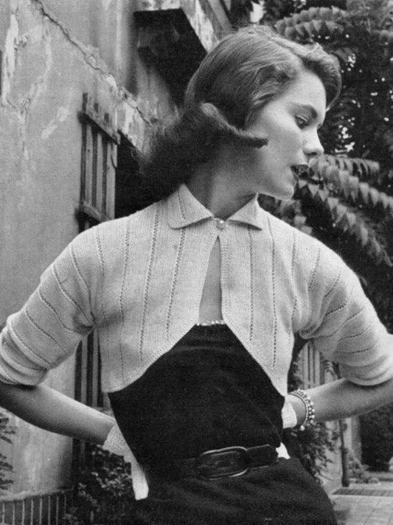Vintage Bolero Spring Knitting Pattern - circa 1950 - PDF eBook w BONUS