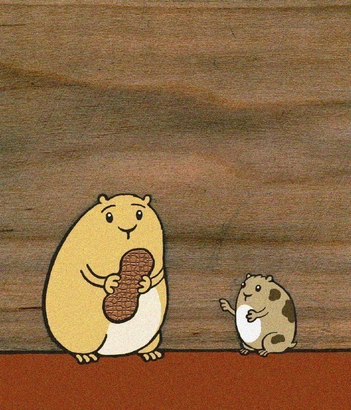 Don't touch my peanut - Hamster Peanut Sharing Art Print