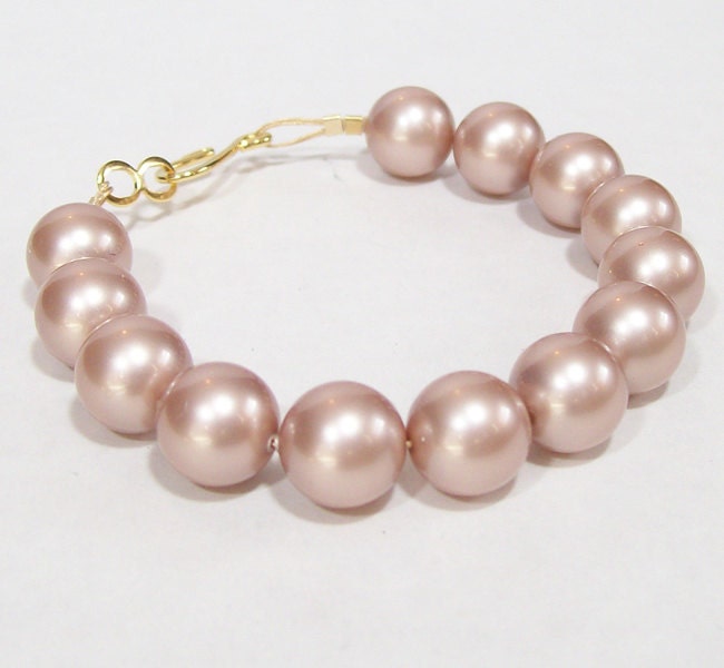 Beige Almond Chunky Pearl Bridesmaids Bracelet, latte, cocoa, cashmere, mink, candlelight, espresso, cafe, mushroom, butterscotch