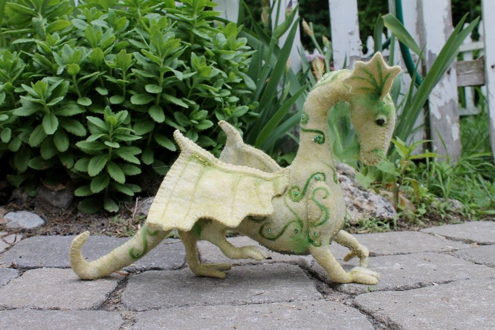 New sewing pattern for Jewel Dragon, hand sewn from felt, digital download