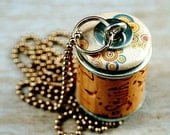 Wine Cork Necklace - Upcycled Jewelry by Uncorked - Creamy Bubbles