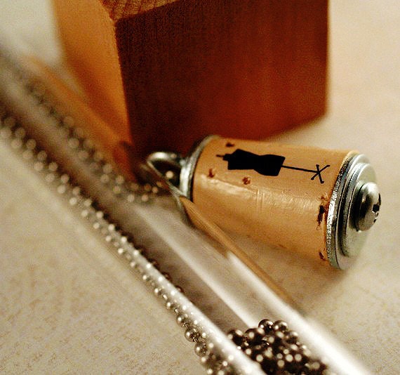 Seamstress Necklace - DRESSMAKER Jewelry - Small Cork Necklace in Test Tube by Uncorked