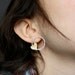 SALE Sterling Silver Hammered Hoops with Brass Hearts