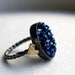 Blue Drusy with Hearts Ring by Rachel Pfeffer