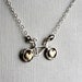 Ready to Ship- Tiny Sterling Silver Bike with Brass Hearts