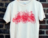 SALE -   Bicycle Art T Shirt - Bikes Line Drawing