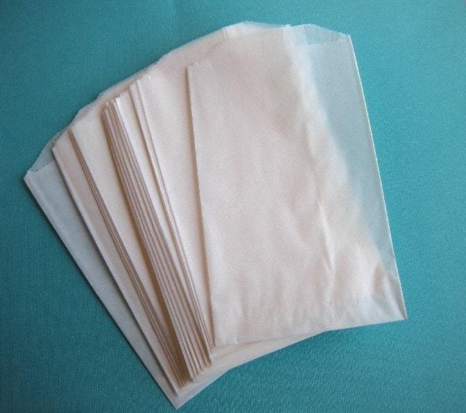 125 Large Unfinished Glassine Paper Favor Bags - You Decorate - Perfect for Wedding and Shower Favors or Etsy Packaging