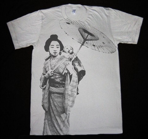 Mens Poly-Cotton Light Gray Tshirt feat. JAPAN 1903 print in Deep Gray