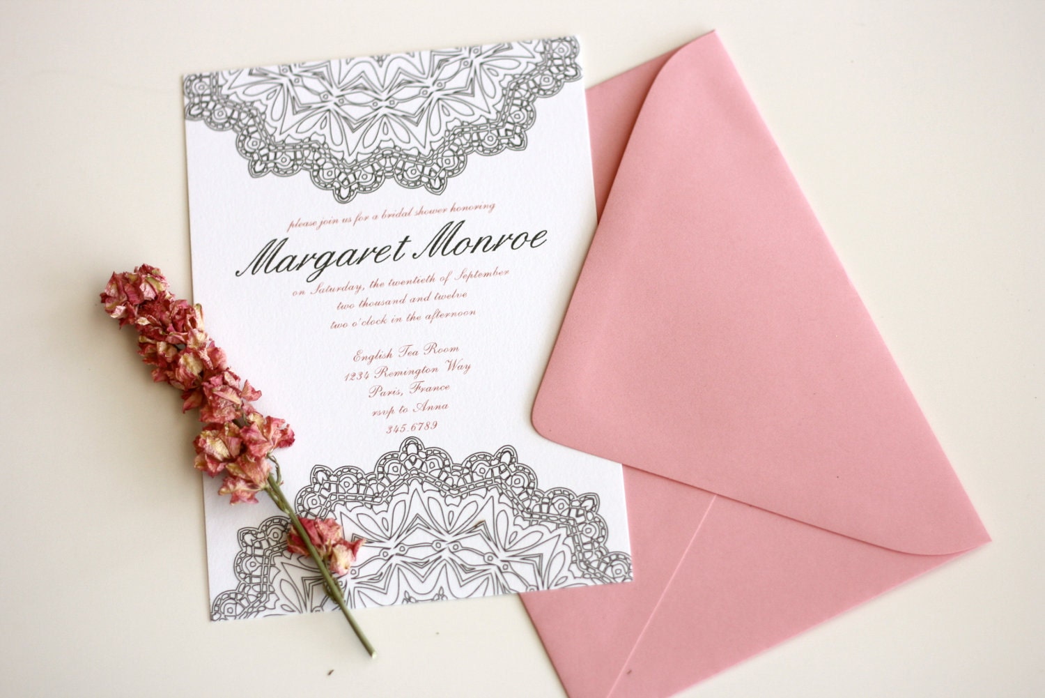 Flowers and Lace Boxed Invitation