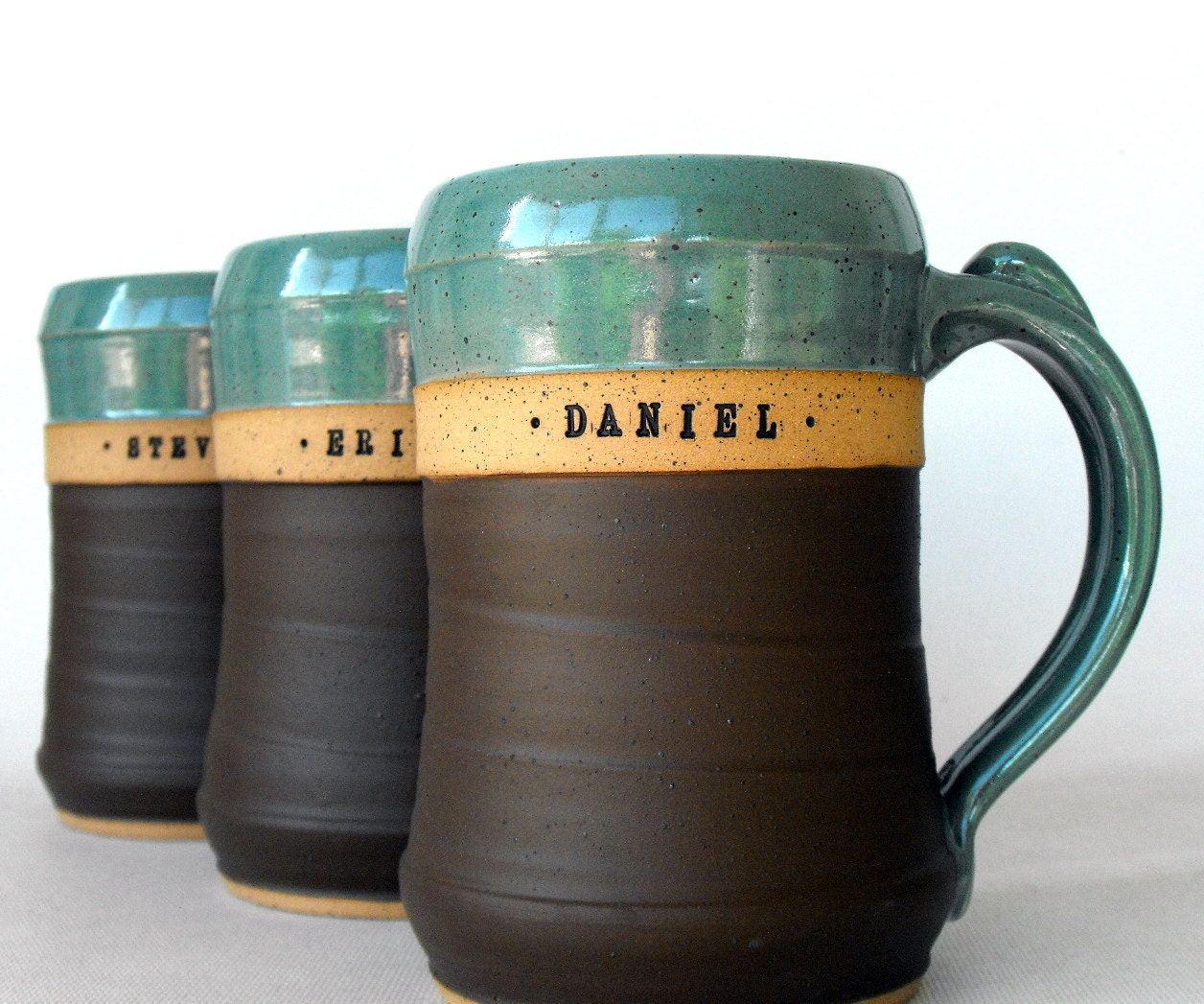 Huge Custom Beer Mug, Stein, Personalized Pottery by Mud Pie Studio (perfect Groomsmen Gift)