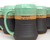 5-Piece Groomsman Set, Wheel Thrown, Personalized Pottery Beer Steins