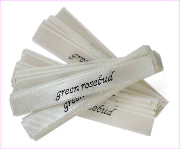 120 Personalized pre-cut satin ribbons clothing labels fabric labels 5 color choices