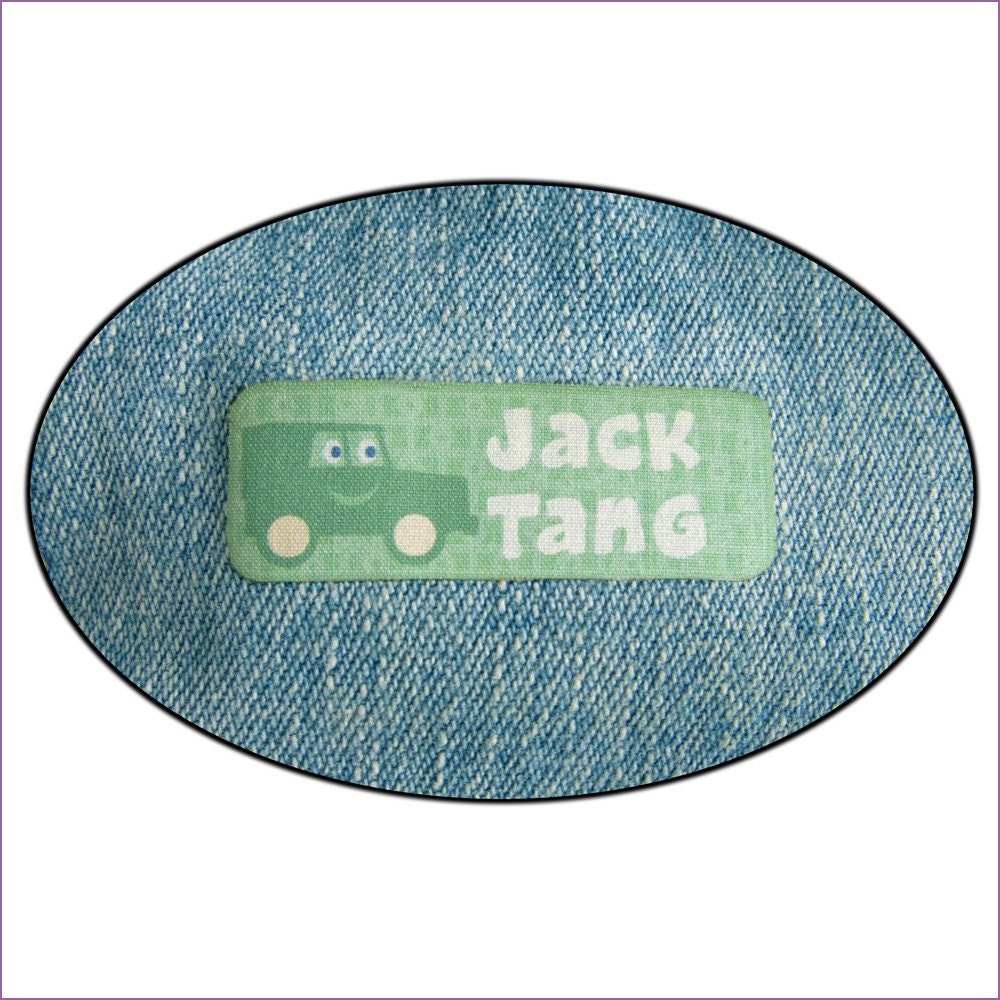 Personalized iron on name labels with helicopter cars designs cotton labels