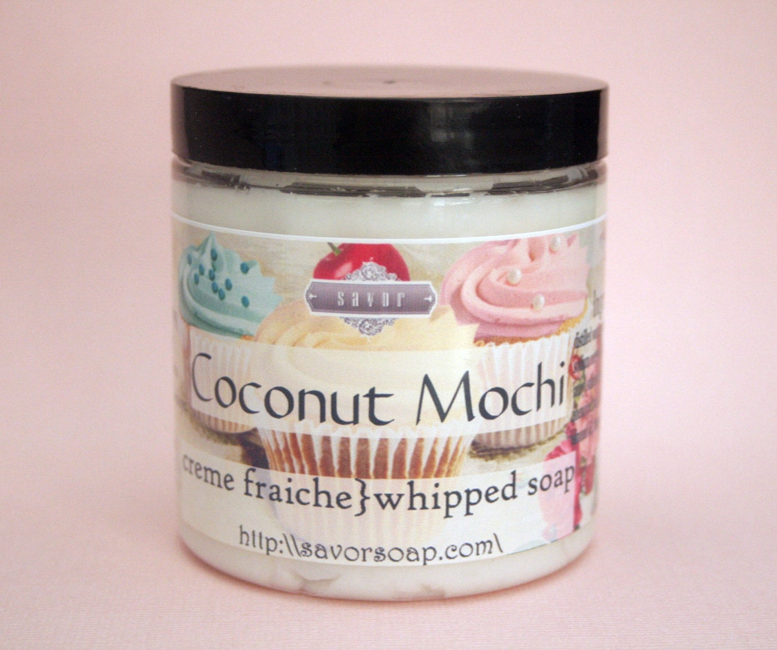 Coconut Mochi 8 oz Creme Fraiche Whipped Soap VEGAN