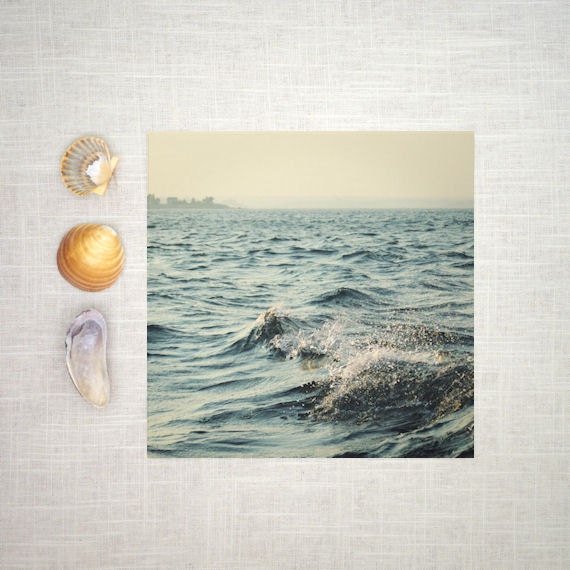 Sea Photography Print for Ocean Lovers - Island in a Blue Bay - 8x8