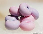 Lavender Pink, 25 round handmade glass beads, lampwork spacer by Beadfairy Lampwork, SRA