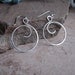 Sterling Silver Wire Curly Q Circle Hoop Earrings - Hand Forged