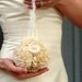 Fabric Flower Pomander - Wedding, Vintage Style Wedding - Fabric Flower Kissing Ball